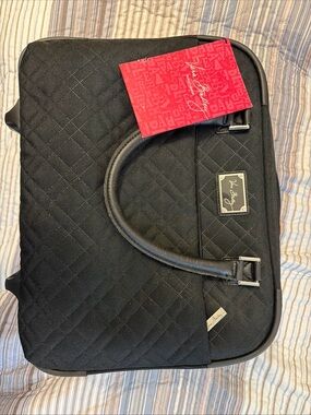 Vera Bradley Black Quilted (thick canvas) Rolling Laptop Bag